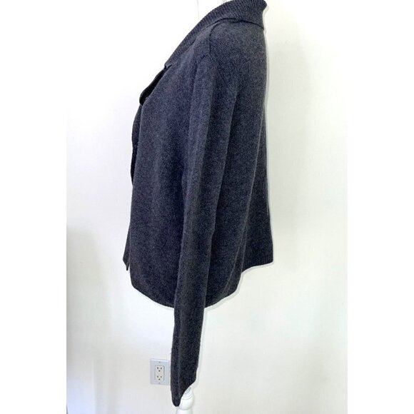 Sea Bleu Double Breasted Wool Cashmere Sweater Womens Size Large L Pockets Gray - Picture 10 of 11